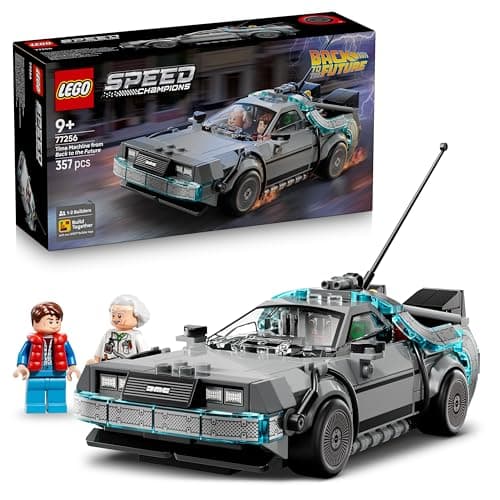 LEGO Speed Champions La Machine à Remonter Le Temps de Retour vers Le Futur - Jouet Voiture - Maquette avec Minifigurines de Doc Brown & Marty McFly - Cadeau pour Garçon, Fille & Fans dès 9 Ans 77256 - Image 2