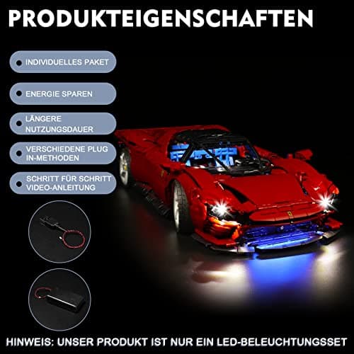 LED Lighting Kit for Ferrari Daytona SP3 (No Lego), Decorative Lighting for Technic Ferrari Daytona Supercar Creative Toys - Image 5