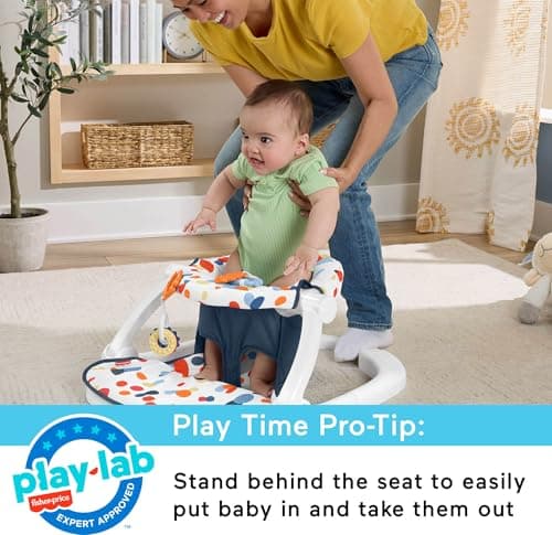 Fisher-Price Portable Baby Chair, Floor Seat with Teether and Snap BPA Free Baby Chair, Newborn Development Toy - Image 6