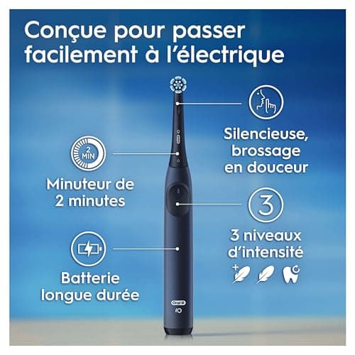 Oral-B iO 2 Brosse A Dents Electrique Bleue Pour Adultes, 3 Modes De Nettoyage, Doux Pour Les Gencives, Brossage Souple, Accessoires, Brossette Oral B De Rechange, Chargeur, Bleu Océan - Image 6