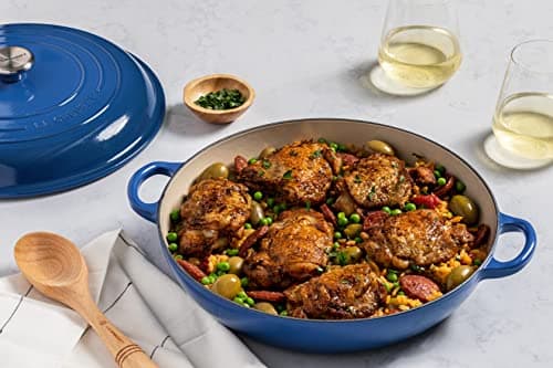 LE CREUSET Signature Enamelled Cast Iron Shallow Casserole with Lid, 30 cm, 3.2 Liters, Marseille Blue, 211803020 - Image 7