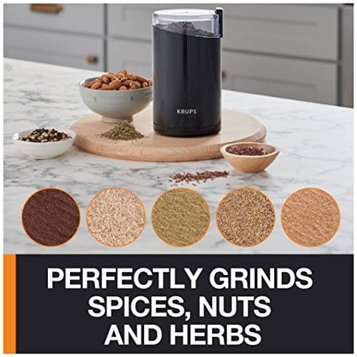 KRUPS Fast Touch Electric Coffee Grinder, Capacity 75 g, 200 Watts, F2034210, Black - Image 3