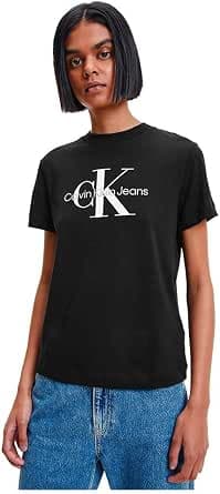 Calvin Klein Jeans Core Monologo Regular Tee J20j219142 T-Shirts Manches Courtes Femme (Lot de 1)