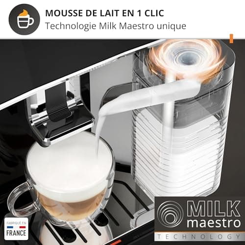 Krups Sensation Milk, Coffee bean machine, Automatic espresso, 6 drinks, Cappuccino milk jug, Touch interface, Automatic cleaning, Silver, EA912E10 - Image 5
