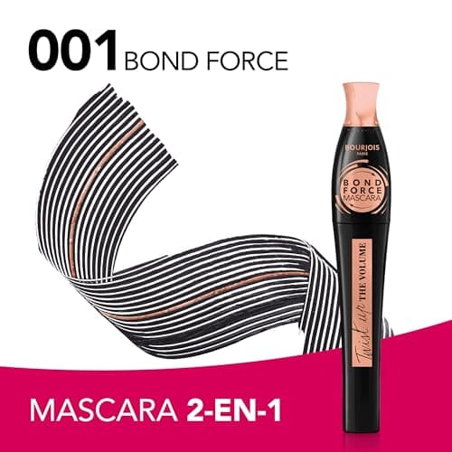 Bourjois Twist Up The Volume Bond Force, Noir, Mascara, Apporte instantanément volume et longueur, Cils plus épais et plus forts, Brosse 2-en-1 transformable, 8 ml - Image 4