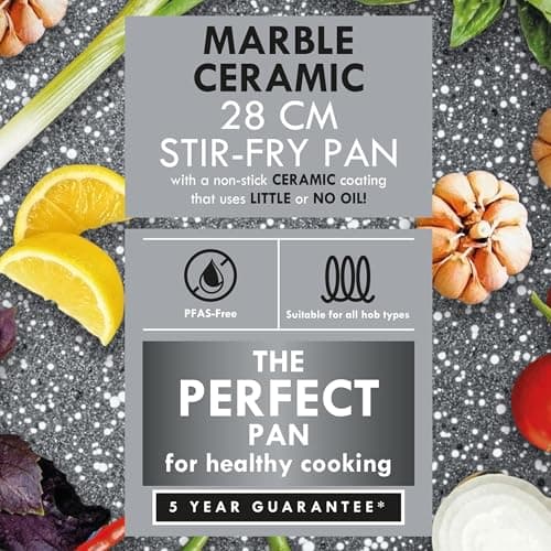 Progress Induction Wok 28 cm Aluminium, Tefal Style Wok Pan with Ceramic Coating, PFAS Free, Professional Quality, Suitable for All Cookers, Premium Design with Ergonomic Handle - Image 5