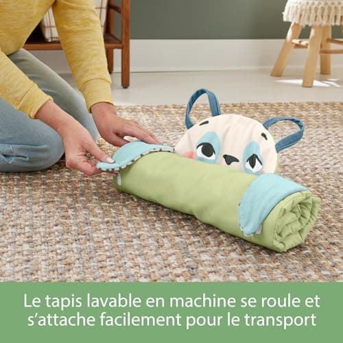 Fisher-Price 3-in-1 Panda Rolling Play Mat, 90% Post-Consumer Recycled Plastics, FSC Certified Packaging, 2 Toys Included, Baby Toy, HKD65 - Image 7