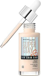 Maybelline New York - Fond de Teint Fluide - Glow & Soin de la Peau - À la Vitamine C - Longue Tenue 24H - Formule Vegan - Superstay Skin Tint - Teinte : 03 - 30 ml