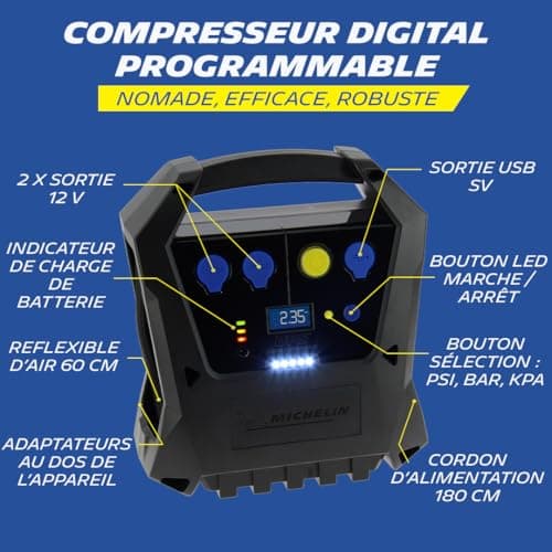 MICHELIN 009522 Wireless Air Compressor, 6.9 Bar/100 PSI - Image 3