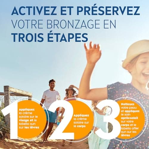 NIVEA SUN - Coffret Protection Solaire - Crème Solaire Visage FPS 30 (50 ml) + Spray Protect & Hydrate FPS 50+ (200 ml) + Spray Après Soleil (200 ml) + Duo Labello Sun & After Sun + Ballon De Plage - Image 4