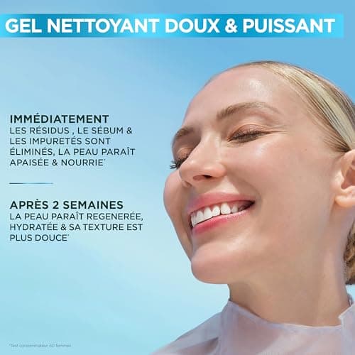 GARNIER Skin Active - Gel Nettoyant Apaisant - pH Neutre - Élimine Maquillage & Impuretés - Hydrate & Repulpe - Enrichi En Aloe Vera, Glycérine & Acide Hyaluronique - Vegan & Cruelty Free - 250 ml - Image 3