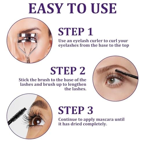 Mascara Fibre De Soie 4D Paquet De 2 Noir Intense Imperméable Longue Tenue Mascara Volume Effet Faux Cils Naturel Sans Paquets - Image 6