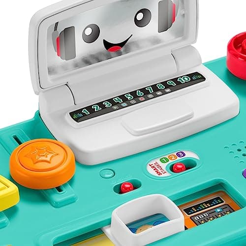 Fisher-Price Ma Table d’Activités de DJ Rires & Éveil | Table d'Activité Bébé Lumineuse et Musicale | Jouet d'Éveil Progressif dès 6 Mois, Version: Allemande Emballage réduit, HXG09 - Image 5