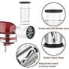GVODE Vegetable Cutter Accessory for Kitchenaid Pastry Processor, Slicer Accessory for Kitchenaid, with Three Stainless Steel Blades, White - Image 5