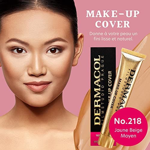 Dermacol Fond de Teint Fondation Couvrante Totale | Base Correctrice Waterproof SPF 30 | Maquillage Liquide | Camouflage de Tatouage, Cicatrices, Acné, Tache de la Peau | 218, 30g - Image 4
