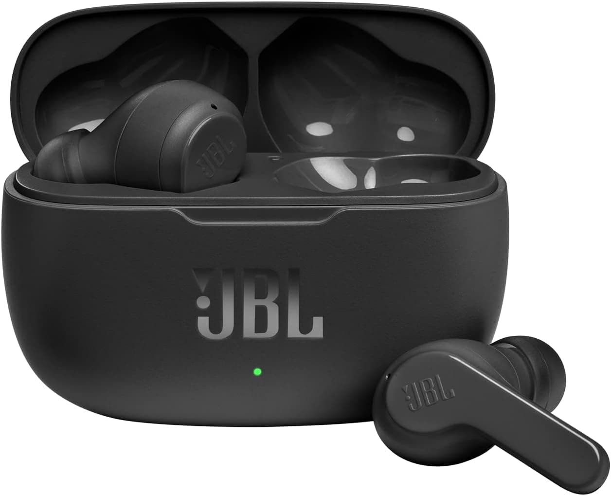 JBL Wave 200TWS – Écouteurs intra-auriculaires véritablement sans fil - Avec technologie Bluetooth et assistant vocal – Autonomie jusqu'à 25 hrs – Étui de recharge inclus - Noir