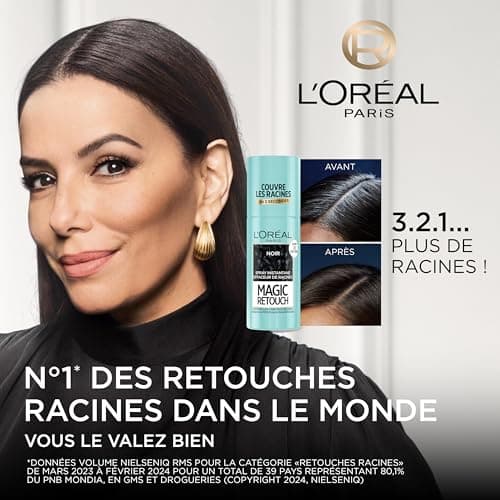 L’ORÉAL PARIS - Spray Instantané Correcteur de Racines & Cheveux Blancs - Hommes & Femmes - Magic Retouch - Châtain Foncé - 75ml - Image 3