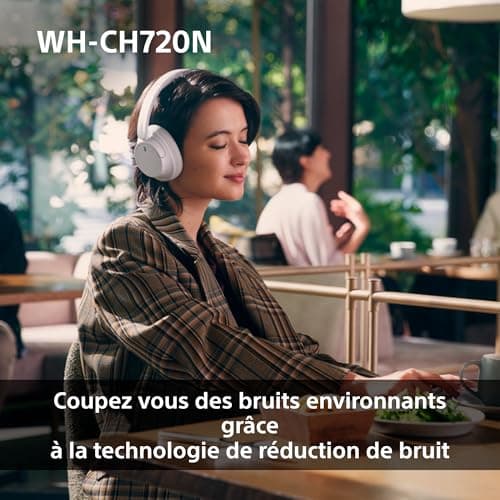 Sony WH-CH720N - Casque Bluetooth sans Fil à réduction de Bruit - Micro intégré - jusqu'à 35 Heures d'autonomie et Charge Rapide - Noir - Image 4