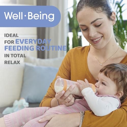 Slow Flow Wellness Bottle, Physio Soft Silicone Teat, Anti-Colic System, Reduces Regurgitation and Irritability, Glass Bottle 150 ml, 0 Months and Above, Neutral - Image 8