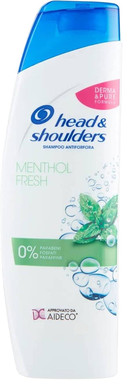 6 x HEAD&SHOULDERS Menthol Fresh 1-in-1 Anti-Dandruff Shampoo 250ml - Image 1