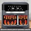 Moulinex air fryer two compartments, very large capacity 11L, 10 people, 7 automatic programs, oil-free fryer, digital touch screen, dual stainless steel, EZ942BF0, dark grey - Image 5