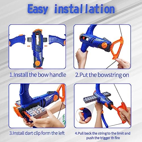 Arrows and Bow Set for Kids Compatible with Nerf Gun Balls 12 Darts Clip Shot Foam Ball Archery Toy with 36 Foam Darts for Boys Girls - Image 3