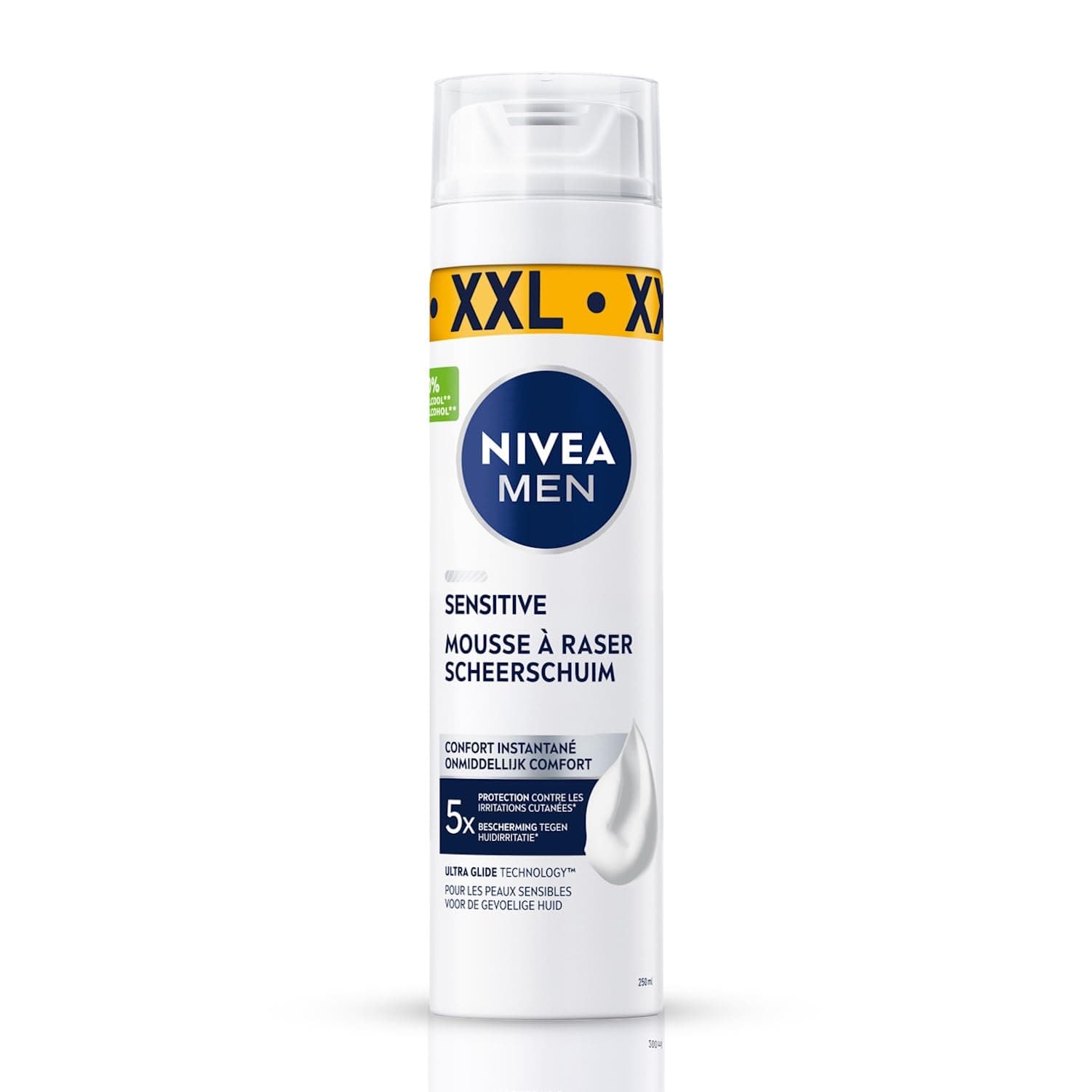 Nivea Men NIVEA MEN - Men's Shaving Foam - Protects Against 5 Signs of Irritation - Maxi Size - Alcohol-free Chamomile & Witch Hazel Formula - Sensitive Skin - Dermatologically Tested - 250 ml
