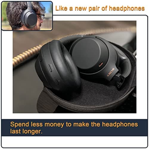 Replacement Ear Pads for Sony WH-1000XM4 Headphones Earpads Compatible with WH1000XM4 with Softer Protein Leather, Memory Foam, Noise Isolating, Black - Image 5