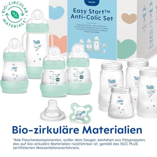 MAM Easy Start Starter Kit 0+, Unique Anti-Colic Self-Sterilising Anti-Colic, Blue-Beige - Image 4