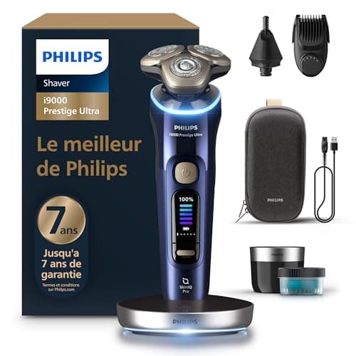 Philips Rasoir i9000 Prestige Ultra, Rasoir électrique 100% étanche, Technologie Skin IQ Pro, Système Triple Lift & Cut, Lames de précision NanoTech rotatives 360°, 5 modes de rasage, XP9401/38 - Image 2