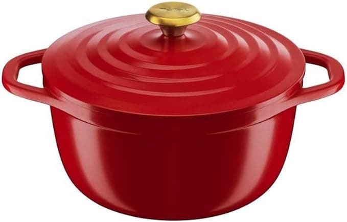 TEFAL E2544604 Air Casserole Dish Light 24 cm Cast Aluminium Red, Suitable for All Heat Sources Including Induction - Image 1