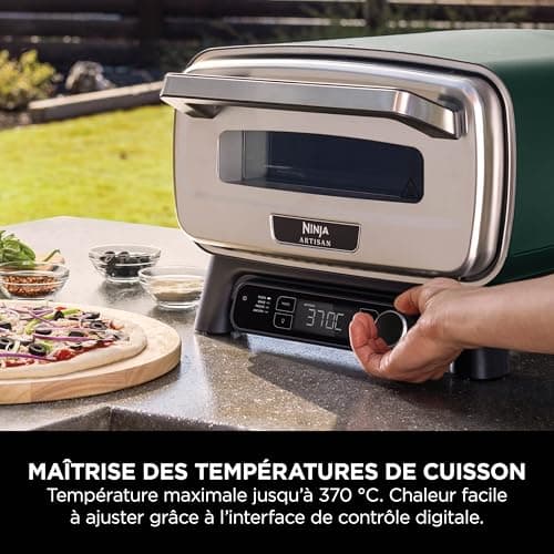 Ninja Artisan Outdoor Electric Oil-Free Pizza Oven and Fryer 4 Cooking Modes, Board, Pizza Knife, 30cm Pizza Stone, Pizza Shovel, Crussti Plate and Basket, Green MO201AMZEU - Image 3