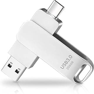 256 Go Flash Drive, Clé USB C (pour Android Smartphone Stockage, Tablettes, Mac et PC, jusqu'à 300 Mo/s, Connecteurs USB Type-C et USB Type-A réversibles)