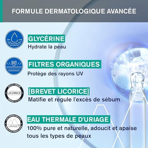 Uriage Hyseac Mattifying Fluid SPF50+ – Absorbs Excess Sebum, Mattes and Moisturizes – Protects against UVA/UVB Rays to Prevent the Bounce Effect – Lightweight and Non-Sticky – Combination to Oily Skin – 50 ml - Image 4