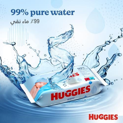 Huggies, Lingettes bébé, Pour tout le corps, Utilisables dès la naissance, Sans parfum, 1x56 lingettes, Pure - Image 4