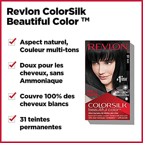 Revlon Colorsilk Beautiful Color, Coloration Permanente, Kératine et Acides Aminés de Soie, couvre 100% des Cheveux Blancs, 53 Auburn Clair - Image 5