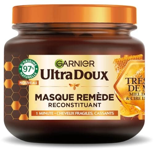 Garnier Ultra Doux - Replenishing Remedy Mask - Enriched with Royal Jelly, Honey & Propolis - For Fragile & Brittle Hair - Paraben Free - Honey Treasures - 340 ml - Image 2