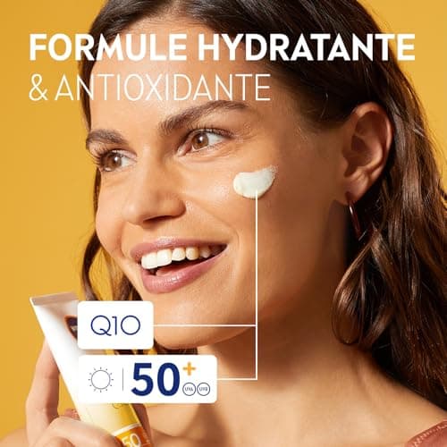 NIVEA SUN - Crème UV Visage Anti-Âge Q10 FPS 50 - Protection Solaire UVA/UVB & Lumière Bleue - Prévient Le Vieillissement - Formule Hydratante Au Q10 - Non Collant - Peaux Normales À Sèches - 50 ml - Image 6