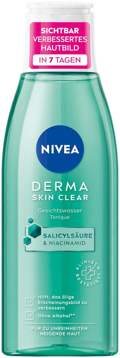 NIVEA Derma Skin Clear Tonique Hydratant pour Visage (200 ml) - Améliore Évidemment le Teint avec Acide Salicylique et Niacinamide - Image 10