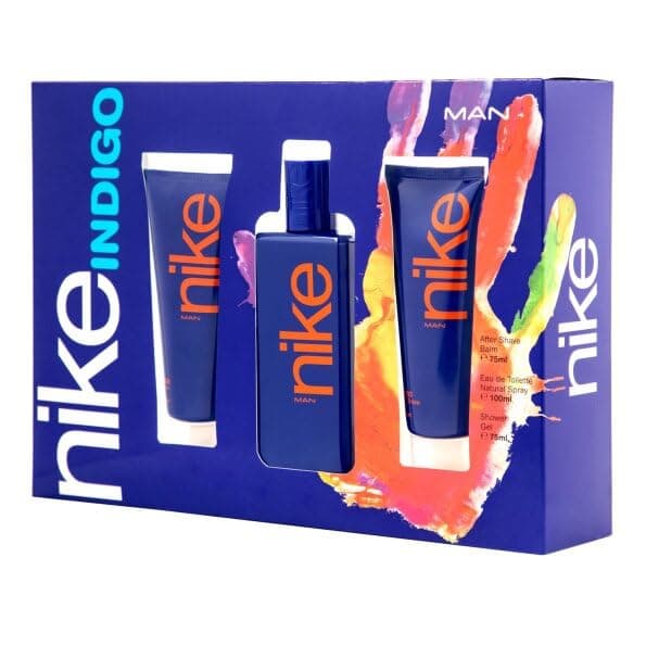 NIKE - Eau de Cologne Indigo 100 ml + Gel Bain 75 ml + Après-Rasage 75 ml, Coffret Homme, Eau de Toilette Naturelle et Masculine, Arôme Boisé Fruité, Parfum Jeune, Captivant et Longue Durée - Image 3