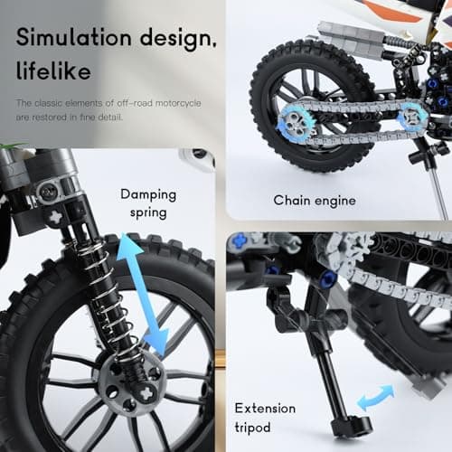 CASAFUNY Technic Motorcycle [434 Pieces] Brick Vehicle Building Games, Compatible with Lego Technic for Adults and Children 6+ Years - Image 6
