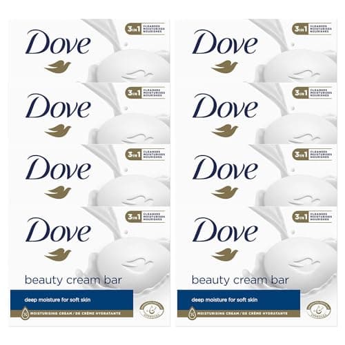 Dove Original 3 in 1 Beauty Cream Bar Cleans, Moisturizes and Nourishes Sulfate Free Bath Soap for Soft and Smooth Skin, Suitable for Daily Use, 8x90g - Image 3