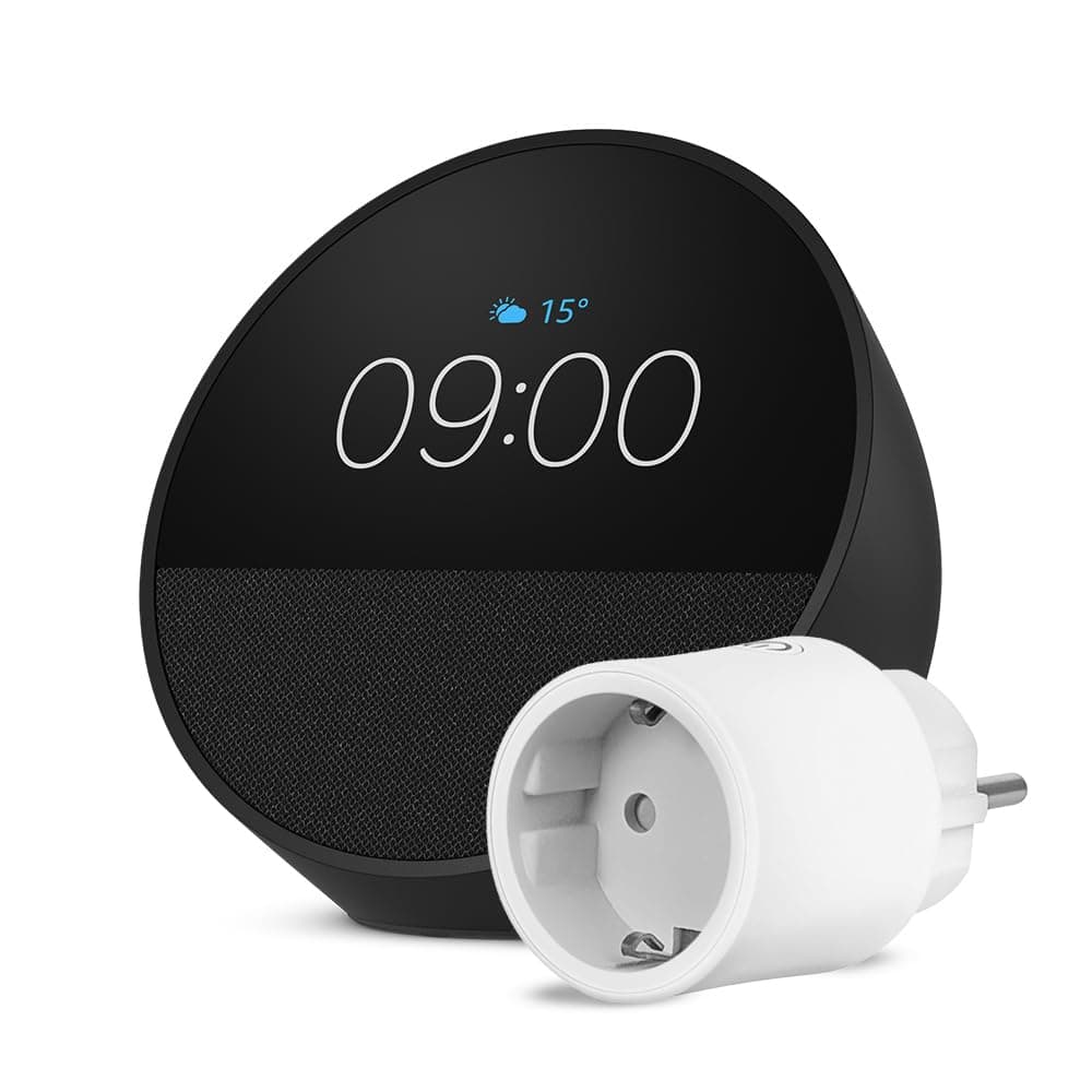 Amazon Echo Spot (Nouvelle génération) | Noir + OSRAM SMART+ Prise intelligente avec Matter, Fonctionne avec Alexa - Kit de démarrage Maison connectée - Image 9