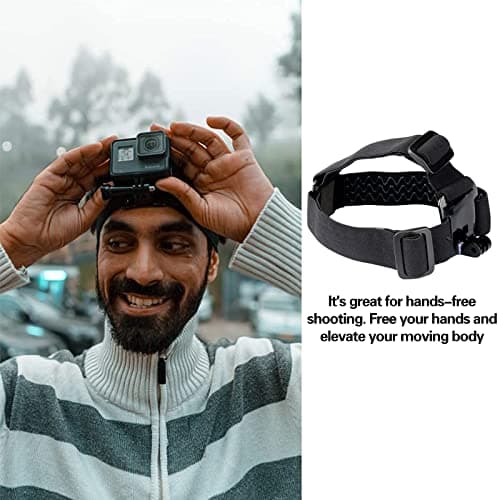 1 x Helmet Head Band for Action Camera, Head Strap Mount, Headband Head Holder, Accessories Compatible with GoPro Hero5/6/7, DJI, Insta360, Black, - Image 7