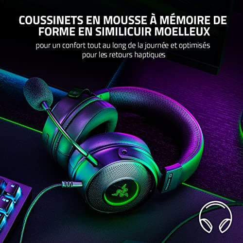 Razer Kraken V3 Hypersense - Wired USB Gaming Headset with Haptic Technology (50mm TriForce Speakers, THX Space Sound, HyperClear Cardioid Removable Microphone) Black - Image 6