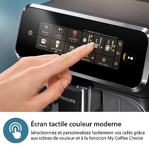 Philips Espresso Grinder Series 3300-5 Beverages, Colorful Touch Screen, Classic Milk Frother, SilentBrew, 100% Ceramic Grinder, Coffee Machine Black Chrome (EP3326/90) - Image 5