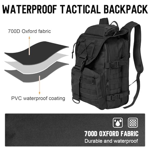 SHANNA Military Backpack, 35L/50L Large Volume Multifunctional Backpack, Trekking Army Molle Assault Pack Tactical Combat Pack for Outdoor Hiking Camping Fishing Hunting Emergency Bag - Image 7