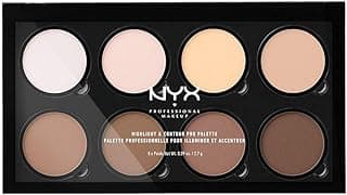 NYX PROFESSIONAL MAKEUP Highlight & Contour Pro Contouring Kit, 8 Easy Blending Powders, Matte and Iridescent Finish