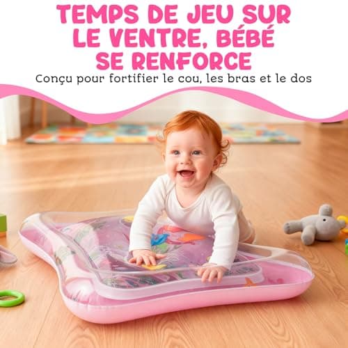 Baby Water Mat – Activity and Play Mat – Inflatable Baby Sensory Mat – Baby Play – Baby Sensory Water Mat – Baby Water Toy – 100% BPA-Free & Non-Toxic – Pink Avec Maman - Image 3