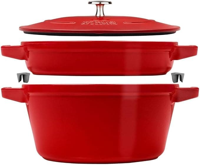 STAUB - STACKABLE COCOTTE 2-PCS PAN SET, Cast Iron Red - Image 1